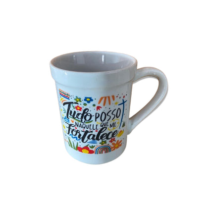 CANECA BRANCA TUDO POSSO NAQUELE... 220ML (1 UNIDADE)