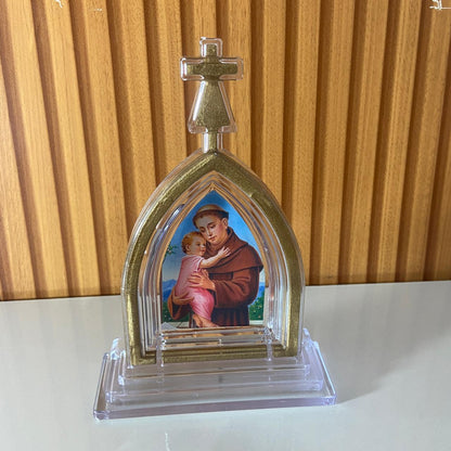 CAPELA ACRÍLICA G SANTO ANTÔNIO TRANSPARENTE 18X12CM (1 UNIDADE)