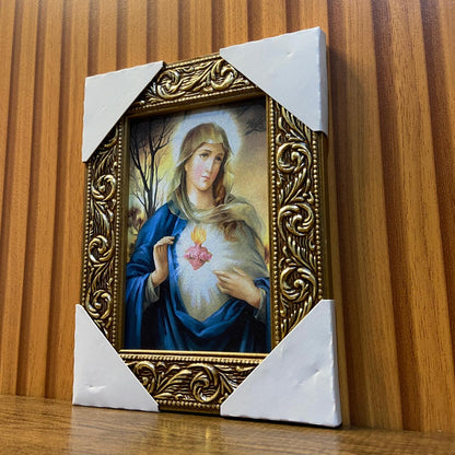 QUADRO COM MOLDURA RESINADO IMACULADO CORAÇÃO DE MARIA 20,5X15,5 (1 UNIDADE)