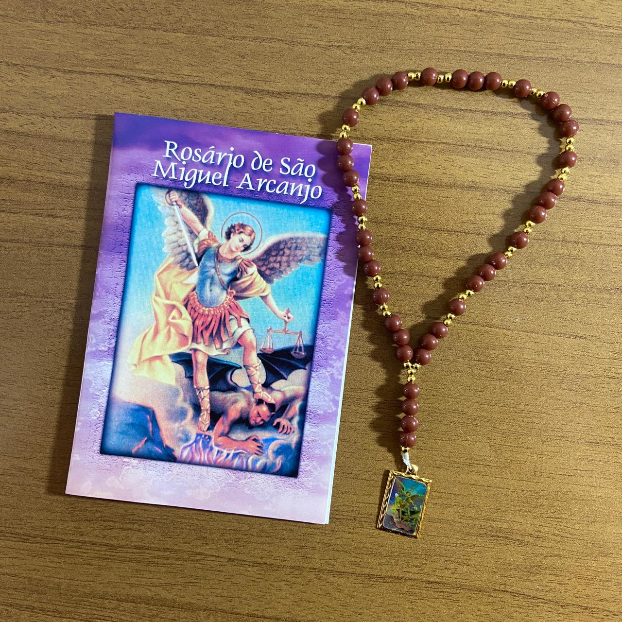 ROSÁRIO DE PÉROLA SÃO MIGUEL ARCANJO MARROM (1 UNIDADE)