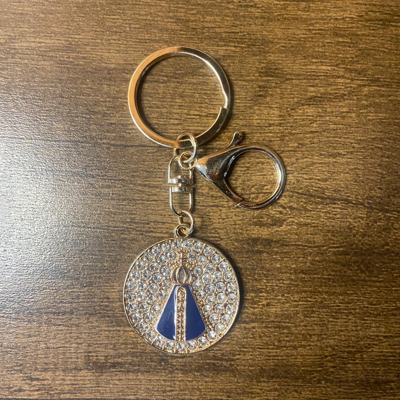 CHAVEIRO LUXO NOSSA SENHORA APARECIDA COM STRASS MOD5 (6 UNIDADES)