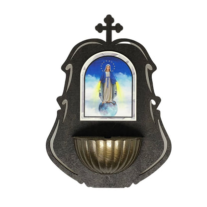 PORTA AGUA BENTA MDF NOSSA SENHORA DAS GRAÇAS 16CM (1 UNIDADE)