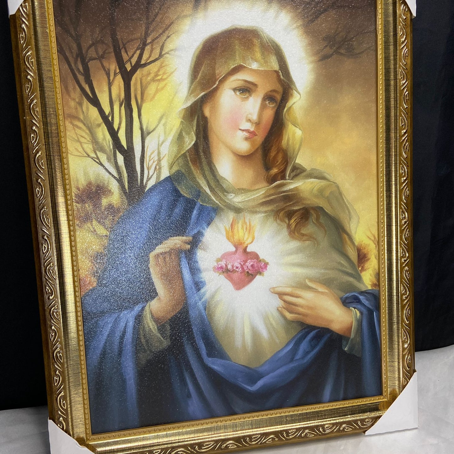 QUADRO COM MOLDURA RESINADO IMACULADO CORAÇÃO DE MARIA 45CMX35CM (1 UNIDADE)