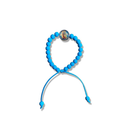 PULSEIRA EMBORRACHADA NOSSA SENHORA DE GUADALUPE AZUL REGULÁVEL (6 UNIDADES)