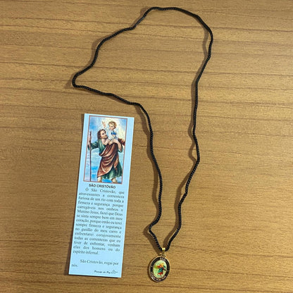 CORDÃO COM MEDALHA RESINADA SÃO CRISTÓVÃO (1 UNIDADES)