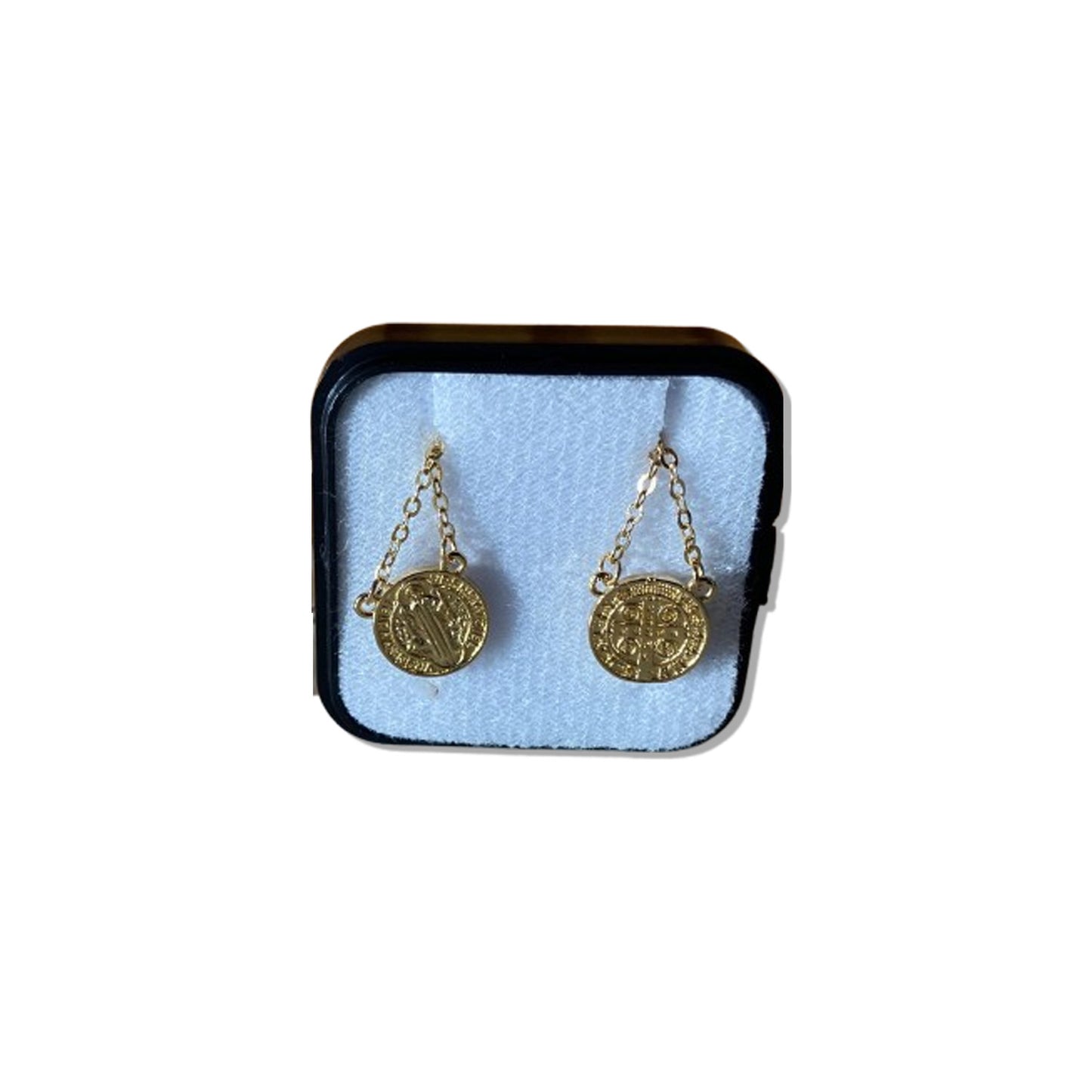 ESCAPULÁRIO DOURADO MEDALHA SÃO BENTO MOD5 (6 UNIDADES)