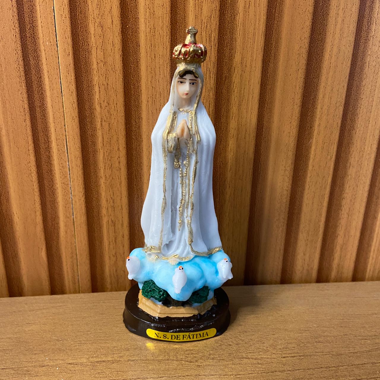 IMAGEM DE RESINA NACIONAL NOSSA SENHORA DE FÁTIMA 14,5CM (1 UNIDADE)