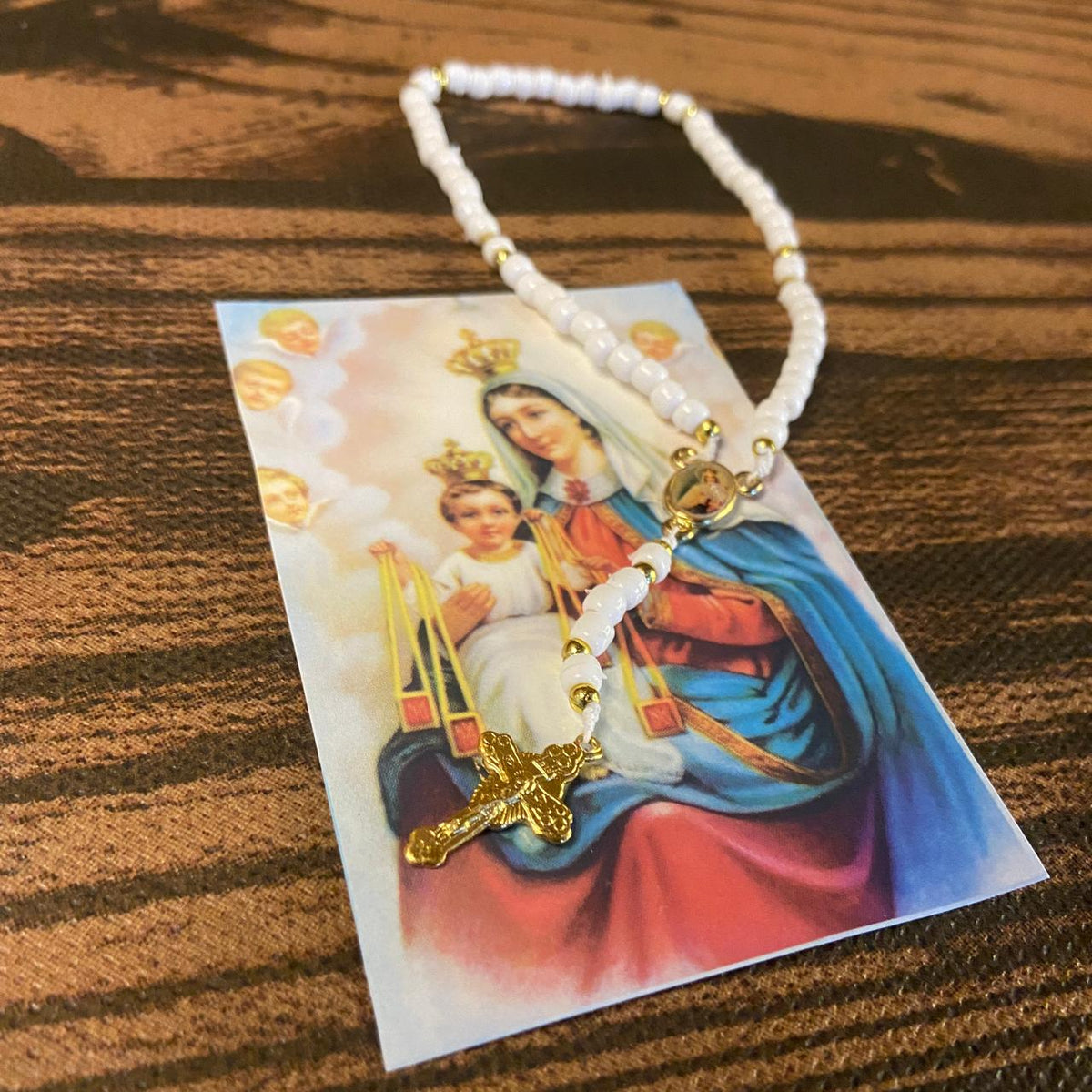 TERÇO MIÇANGA NOSSA SENHORA DO CARMO  4MM   (1UNIDADE)