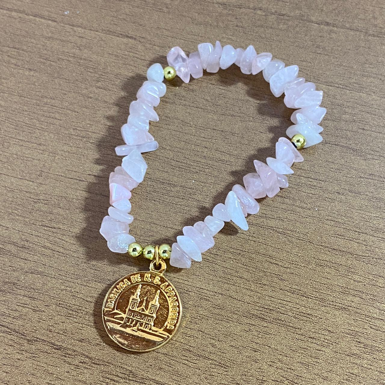 PULSEIRA CRISTAL ROSA NOSSA SENHORA APARECIDA  ( 1 UNIDADE)
