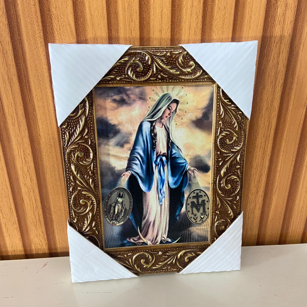 QUADRO COM MOLDURA RESINADO NOSSA SENHORA DAS GRAÇAS 20,5X15,5 (1 UNIDADE)