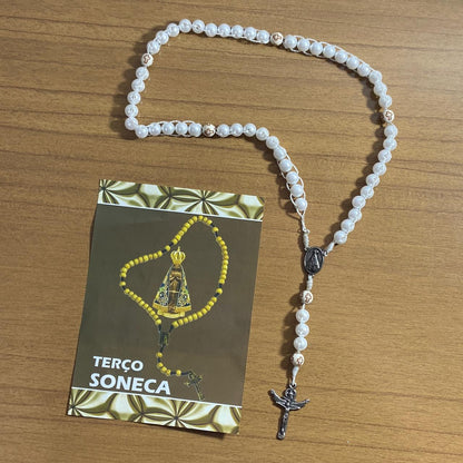 TERÇO PÉROLA SONECA NOSSA SENHORA APARECIDA 8MM (1 UNIDADE)