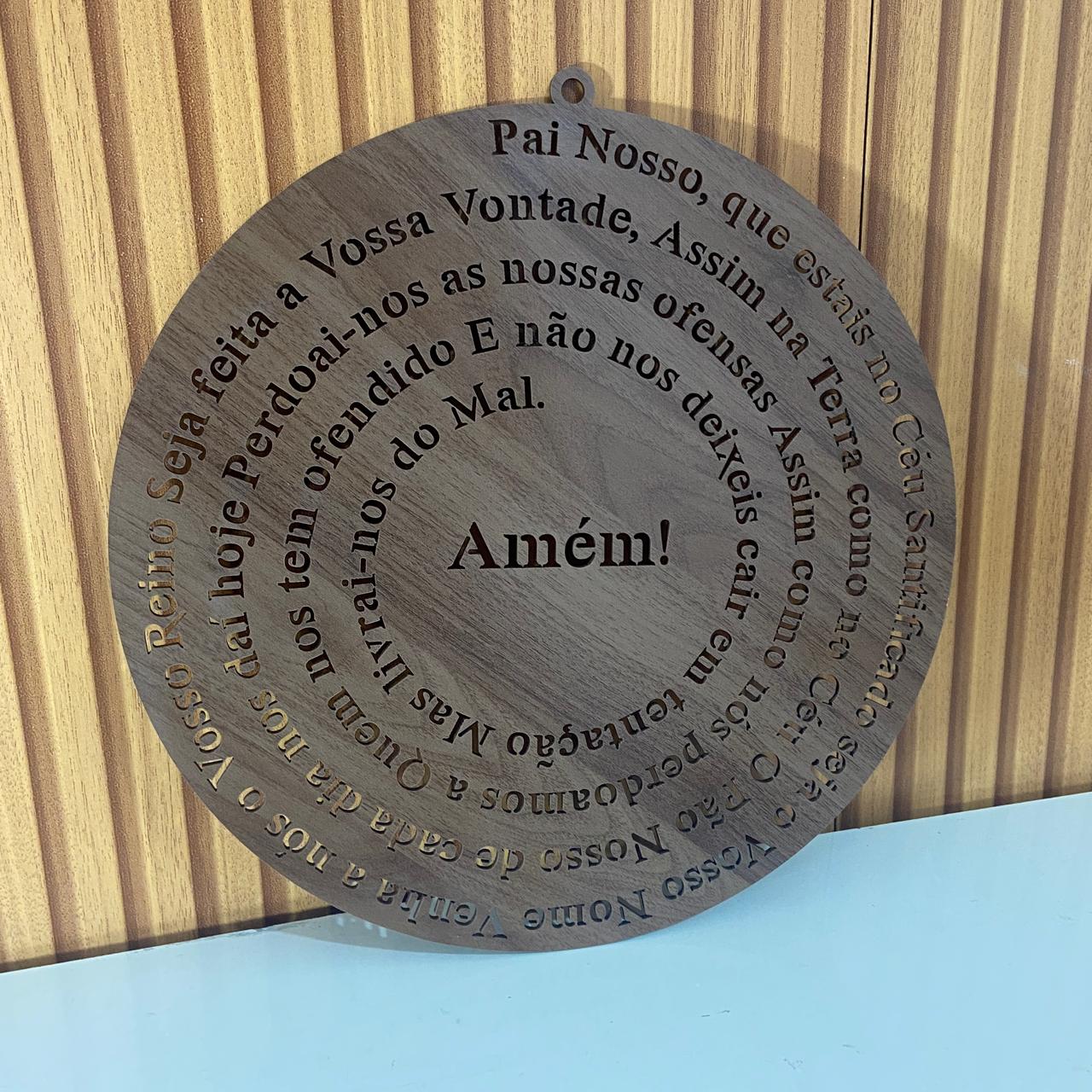 MANDALA MDF TABACO ORAÇÃO DO PAI NOSSO 30CM (1 UNIDADE)