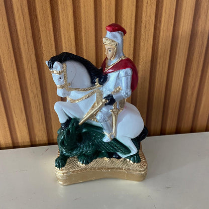 IMAGEM DE GESSO SÃO JORGE 16CM (1 UNIDADE)