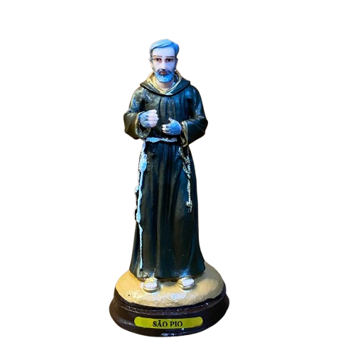 IMAGEM DE RESINA NACIONAL SANTO PADRE PIO 15CM (1 UNIDADE)
