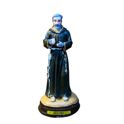 IMAGEM DE RESINA NACIONAL SANTO PADRE PIO 15CM (1 UNIDADE)