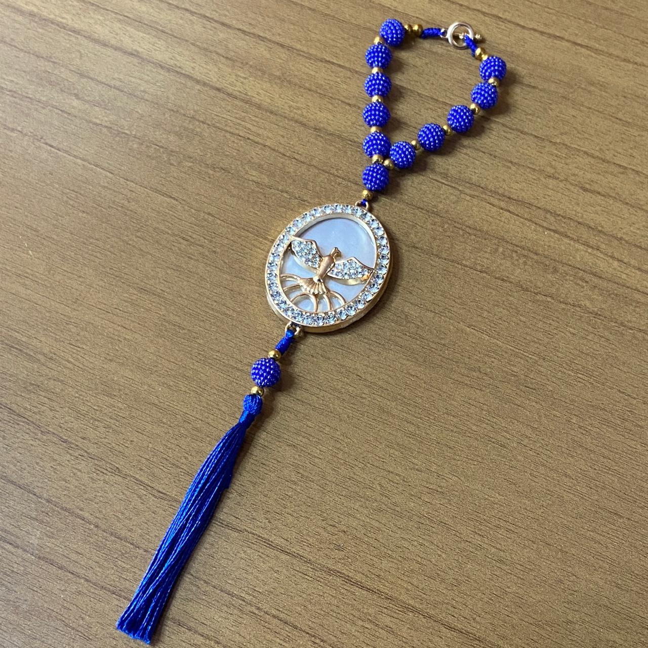 DEZENA PARA CARRO DIVINO ESPÍRITO SANTO AMORA AZUL MOD2 10MM (3 UNIDADES)