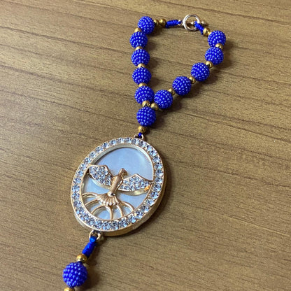 DEZENA PARA CARRO DIVINO ESPÍRITO SANTO AMORA AZUL MOD2 10MM (3 UNIDADES)