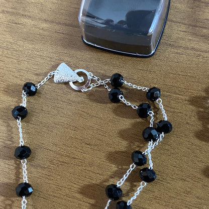 PULSEIRA PRATEADA CRISTAL NOSSA SENHORA APARECIDA CORES SORTIDAS  (03 UNIDADES)