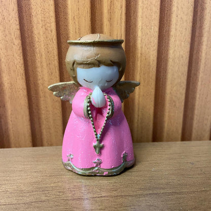 IMAGEM DE RESINA NACIONAL ANJINHO ROSA 07CM (3 UNIDADES)