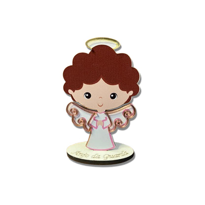 IMAGEM MDF INFANTIL COM ACRÍLICO ANJINHO DA GUARDA ROSA 12,5CM (1 UNIDADE)