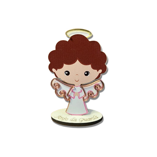 IMAGEM MDF INFANTIL COM ACRÍLICO ANJINHO DA GUARDA ROSA 12,5CM (1 UNIDADE)