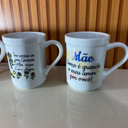 CANECA BRANCA MÃE - FRASES SORTIDAS 220ML (1 UNIDADE)
