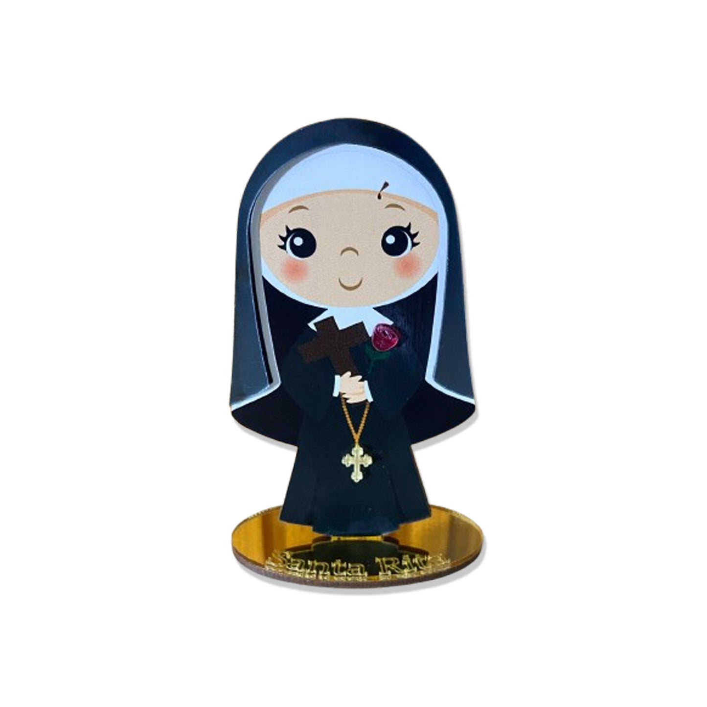 IMAGEM MDF INFANTIL SANTA RITA DE CÁSSIA COM ACRÍLICO 12CM (1 UNIDADE)