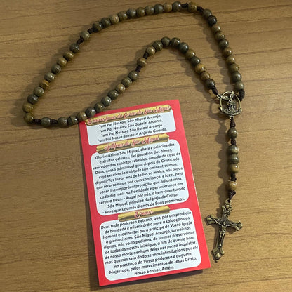 TERÇO DE MADEIRA ESPADA DE SÃO MIGUEL ARCANJO 8MM (1 UNIDADE)