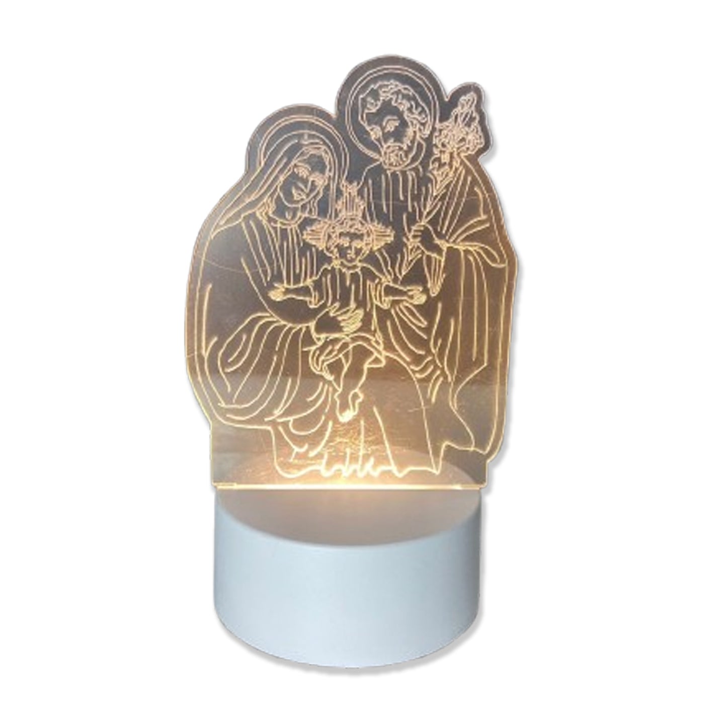 ABAJUR COM LED SAGRADA FAMÍLIA 19CM (1 UNIDADE)