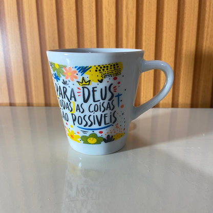 XÍCARA BRANCA PARA DEUS TODAS... 120ML (1 UNIDADE)