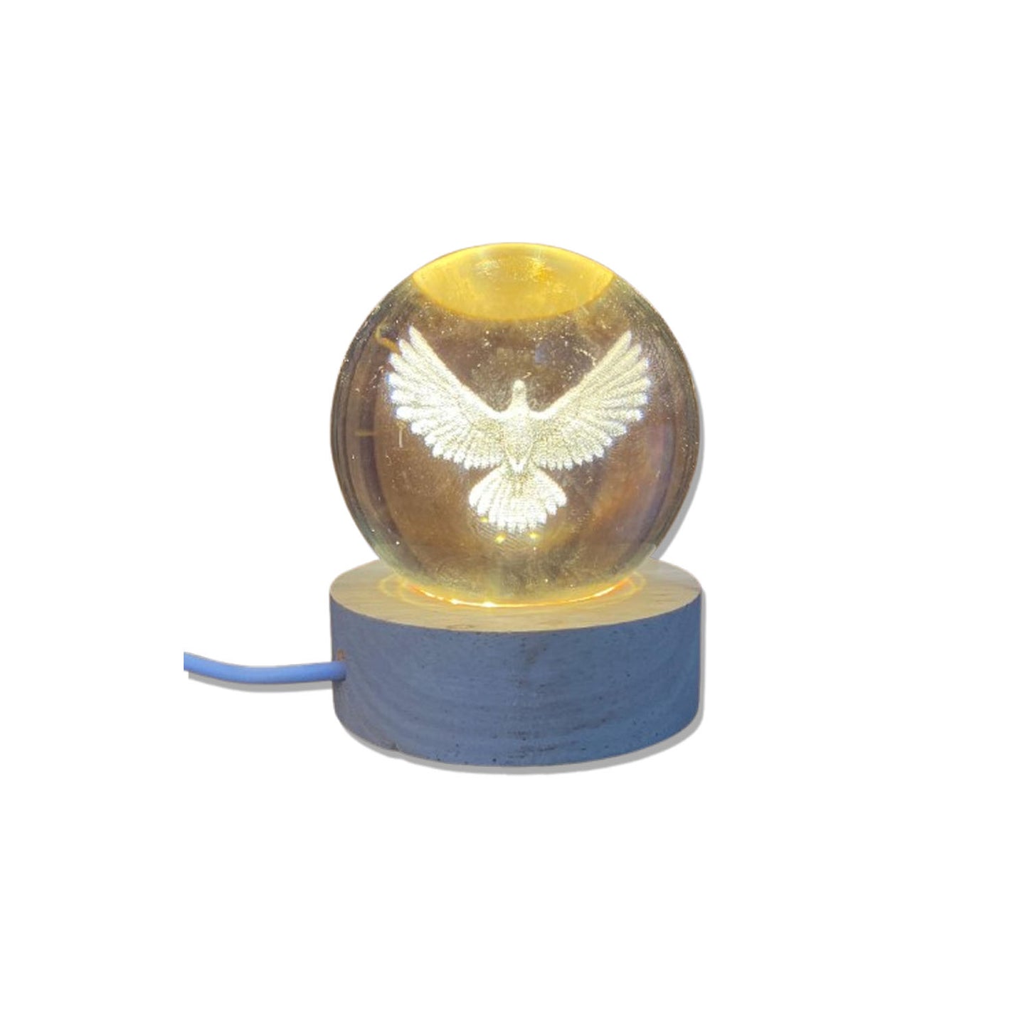 LUMINÁRIA LED BOLA DE VIDRO DIVINO ESPÍRITO SANTO (1 UNIDADE)