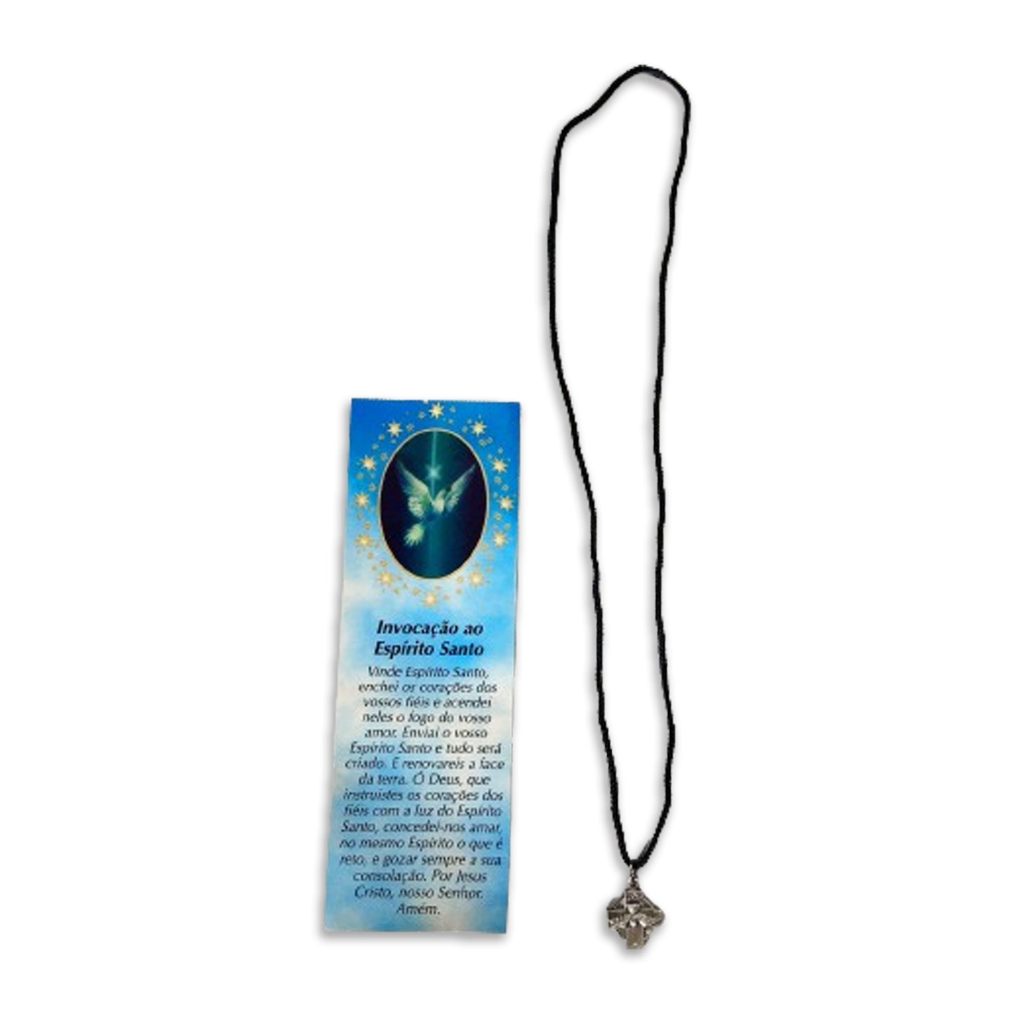 CORDÃO COM MEDALHA PRATA VELHA DIVINO ESPÍRITO SANTO (1 UNIDADES)