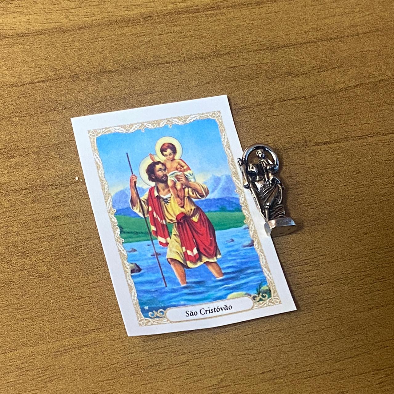 SANTO CHUMBO DE BOLSO SÃO CRISTOVÃO (12 UNIDADES)
