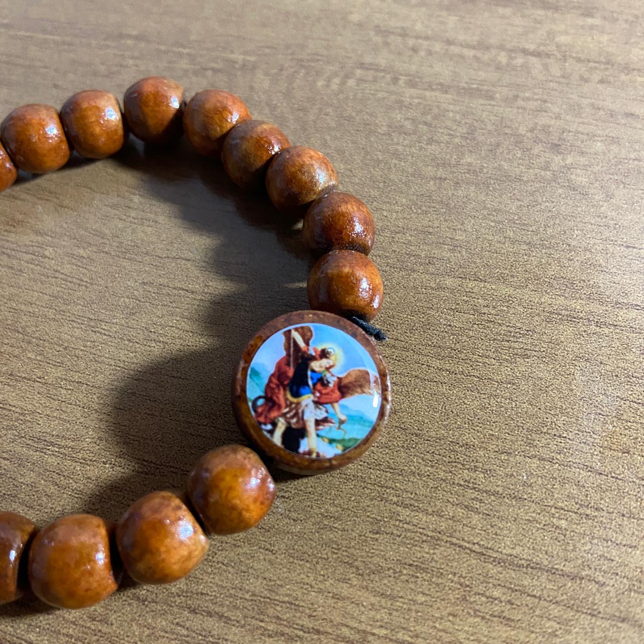 PULSEIRA DE MADEIRA SÃO MIGUEL ARCANJO (12 UNIDADES)