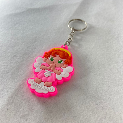 CHAVEIRO EMBORRACHADO SANTO ANJO ROSA MOD2 (12 UNIDADES)