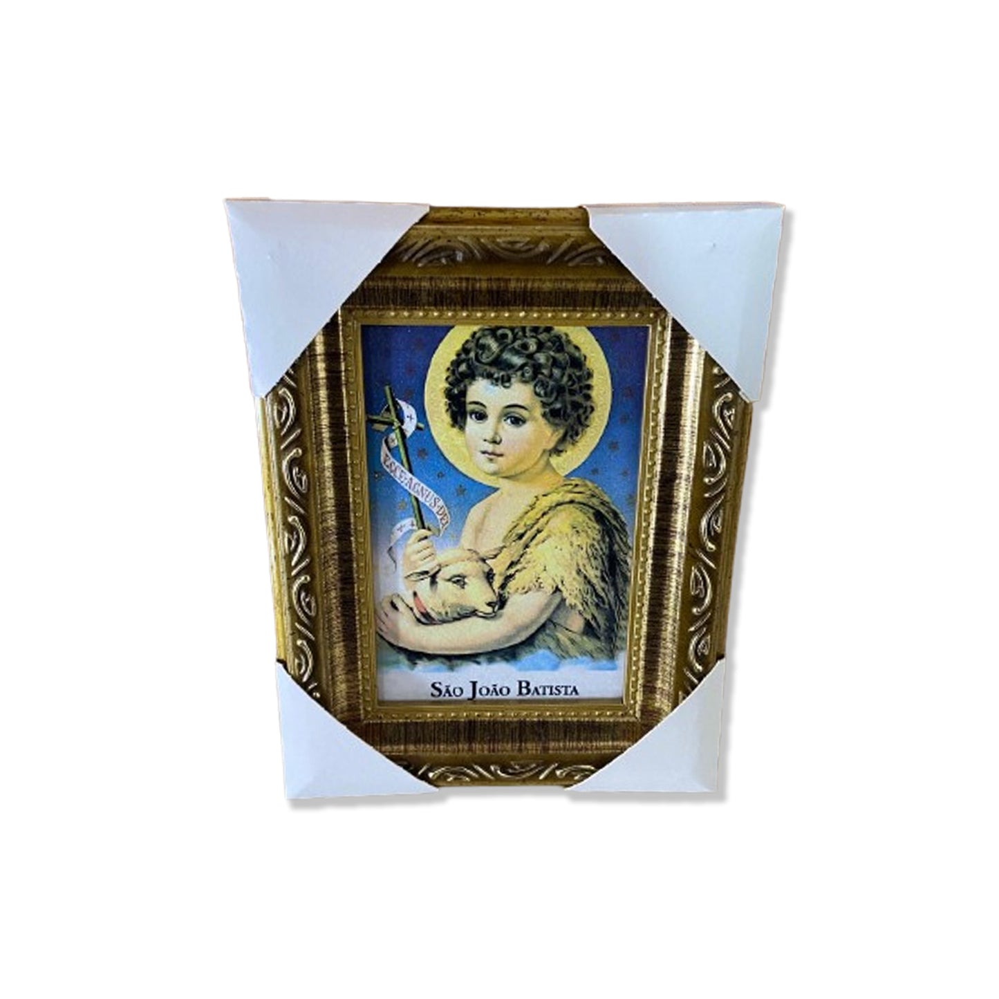 QUADRO COM MOLDURA RESINADO SÃO JOÃO BATISTA MENINO 20,5X15,5 (1 UNIDADE)
