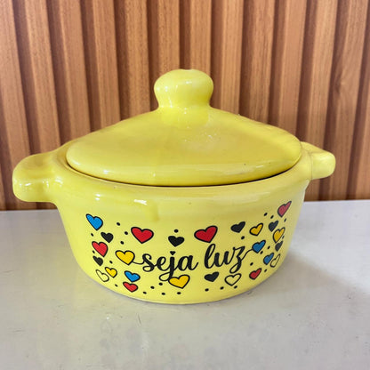 PANELINHA DE PORCELANA AMARELA SEJA LUZ (1 UNIDADE)