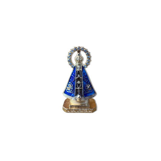 IMAGEM NOSSA SENHORA APARECIDA MARROM AUREOLA COM STRASS PARA CARRO MOD6 5,4M (12 UNIDADES)