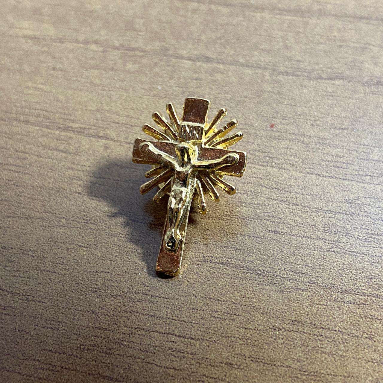 BOTOM DOURADO CRUCIFIXO (6 UNIDADES)