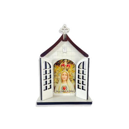 CAPELA PORTA NOSSA SENHORA DE FÁTIMA 16CM ( 1 UNIDADE)