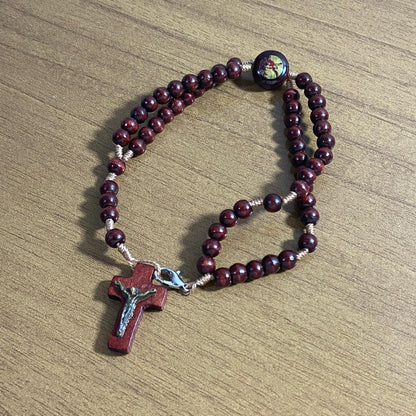 TERÇO PULSEIRA MADEIRA SÃO MIGUEL (12 UNIDADES)