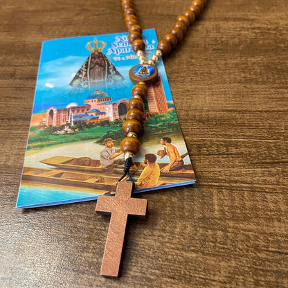 TERÇO DE MADEIRA NOSSA SENHORA APARECIDA  10MM (1 UNIDADE)