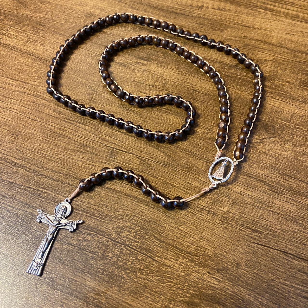 TERÇO DE MADEIRA DAS MIL AVE-MARIAS 08MM ( 1 UNIDADE)