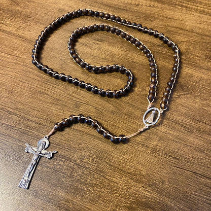 TERÇO DE MADEIRA DAS MIL AVE-MARIAS 08MM ( 1 UNIDADE)