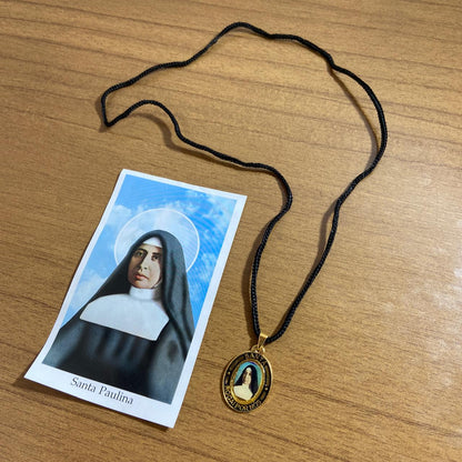 CORDÃO COM MEDALHA RESINADA SANTA PAULINA (1 UNIDADES)
