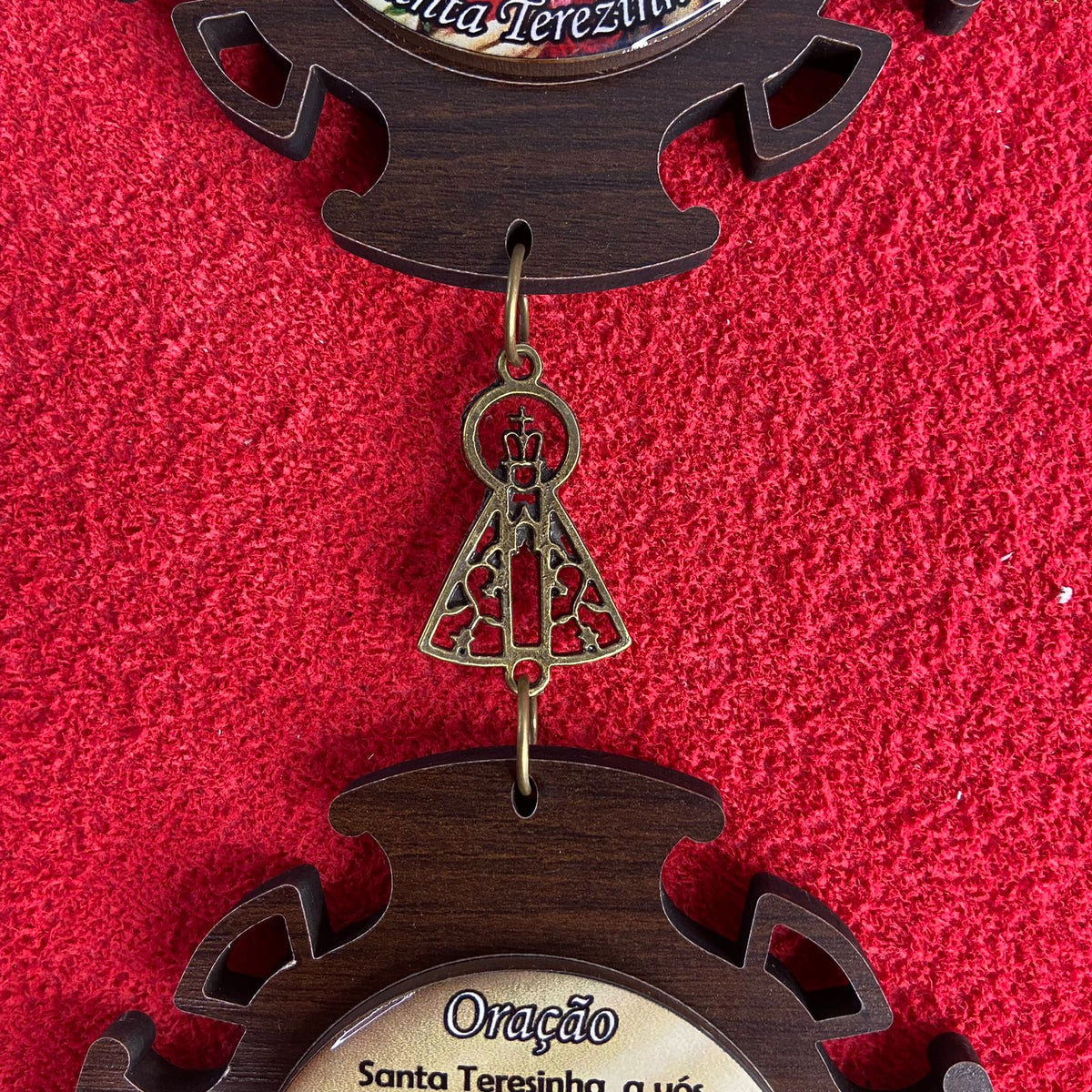 ADORNO DUPLO SANTA TERESINHA COM MEDALHA (1 UNIDADE)