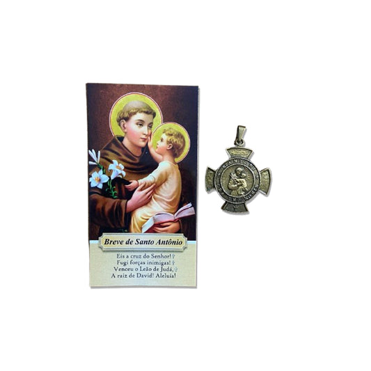 PINGENTE BREVE OURO VELHO DE SANTO ANTÔNIO (3 UNIDADES)