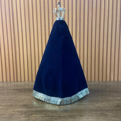 IMAGEM DE GESSO RÉPLICA NOSSA SENHORA APARECIDA COM MANTO E COROA 34CM (1 UNIDADE)