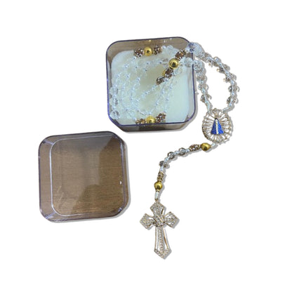 TERÇO DE NOIVA CRISTAL NOSSA SENHORA APARECIDA MOD4 10MM (1 UNIDADE)