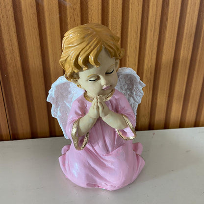 IMAGEM DE RESINA NACIONAL ANJINHO ROSA REZANDO 15CM (1 UNIDADE)